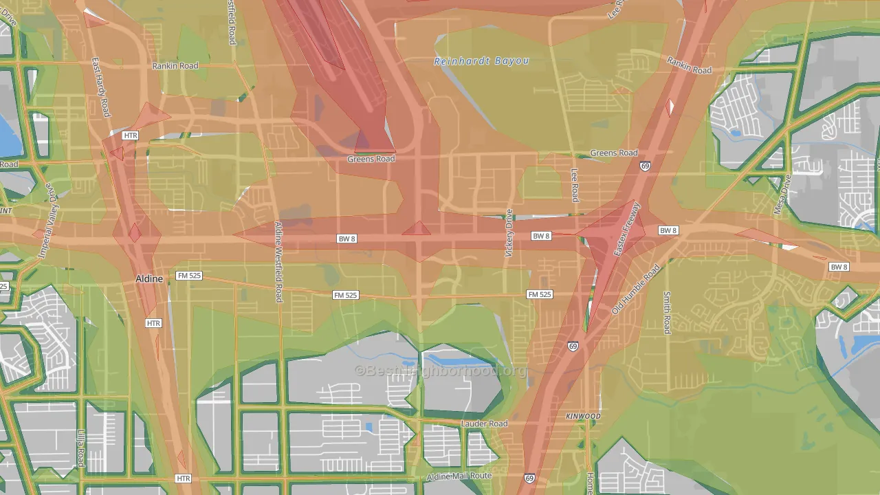 77032, TX Map of Noise Levels in 77032