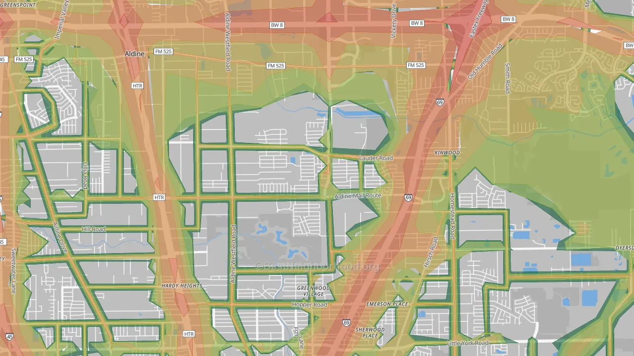 77039, TX Map of Noise Levels in 77039