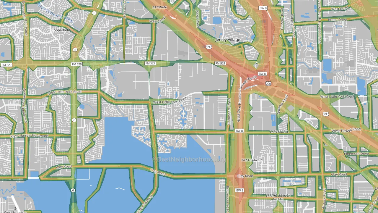 77041, TX Map of Noise Levels in 77041