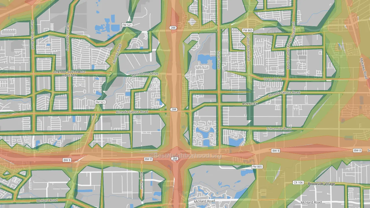 77047, TX Map of Noise Levels in 77047