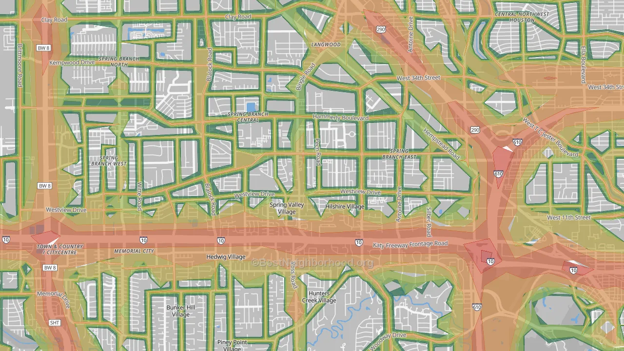 77055, TX Map of Noise Levels in 77055