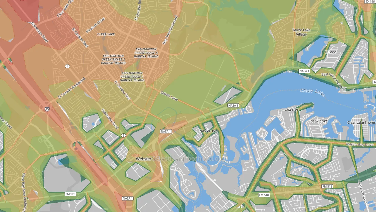 77058, TX Map of Noise Levels in 77058