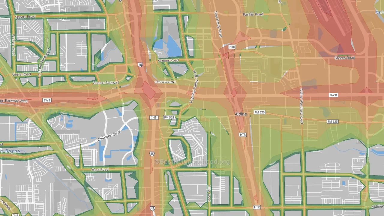 77060, TX Map of Noise Levels in 77060