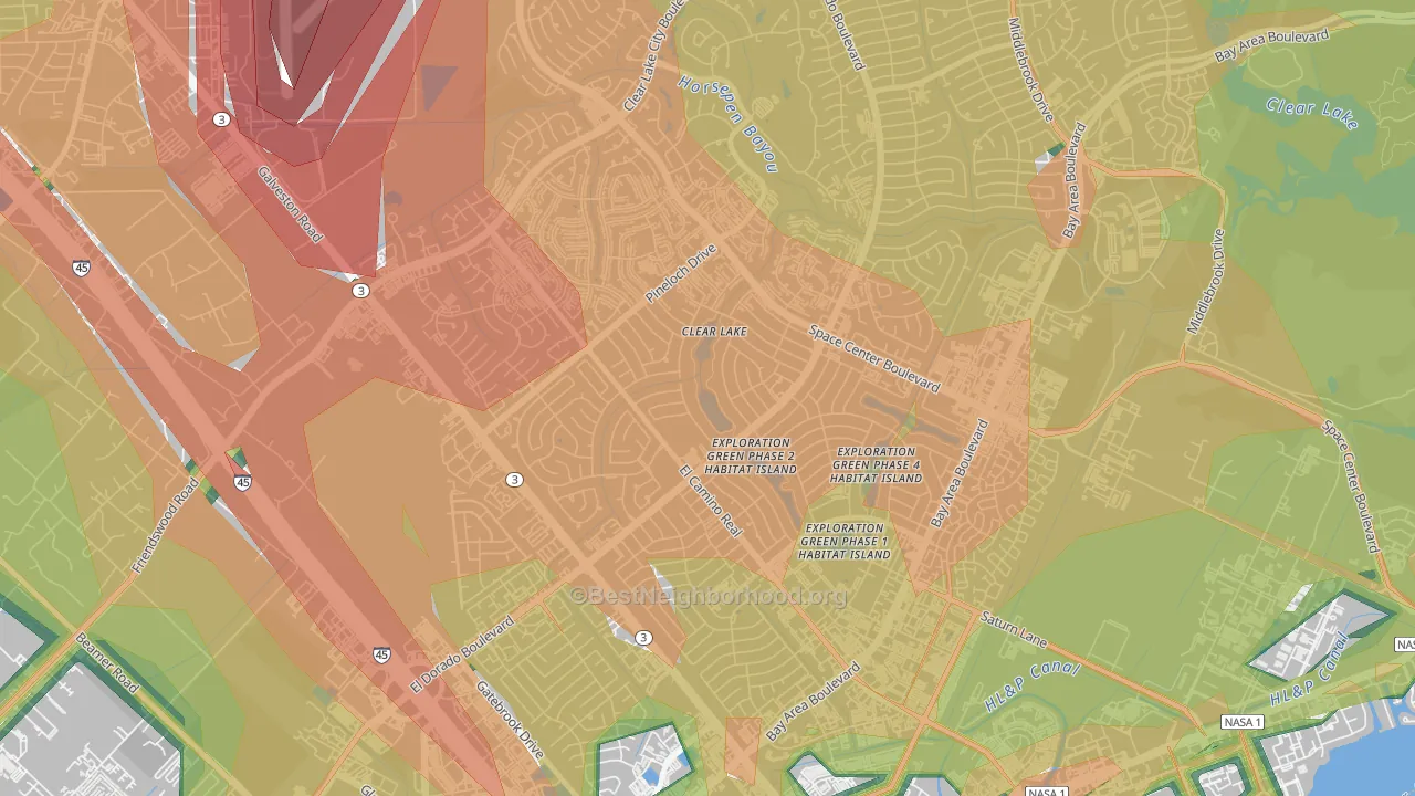 77062, TX Map of Noise Levels in 77062