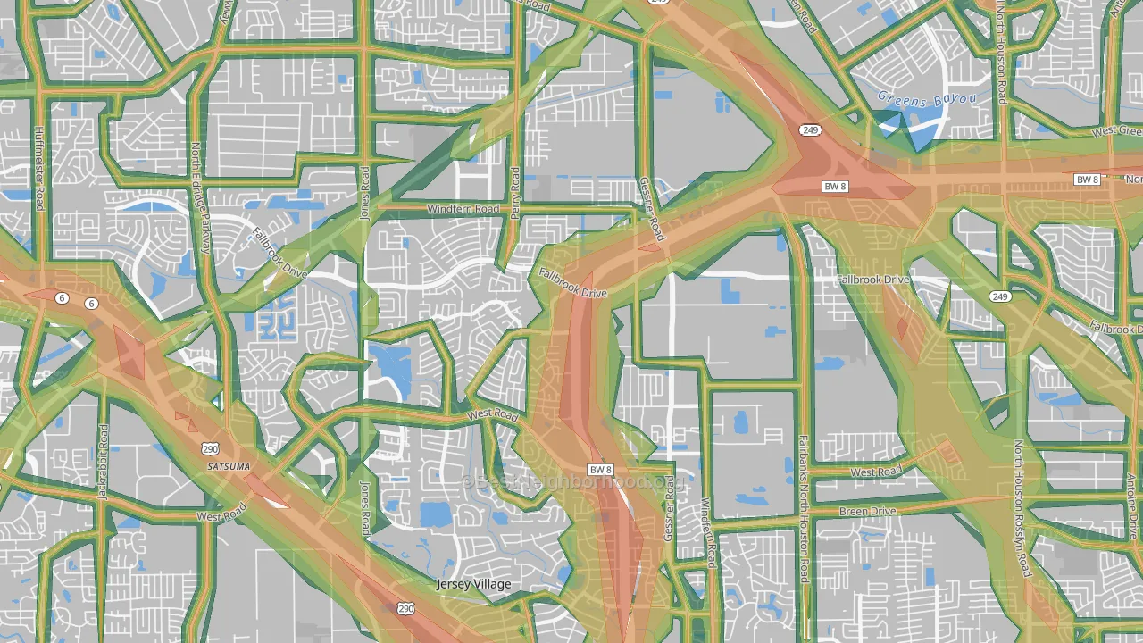 77064, TX Map of Noise Levels in 77064