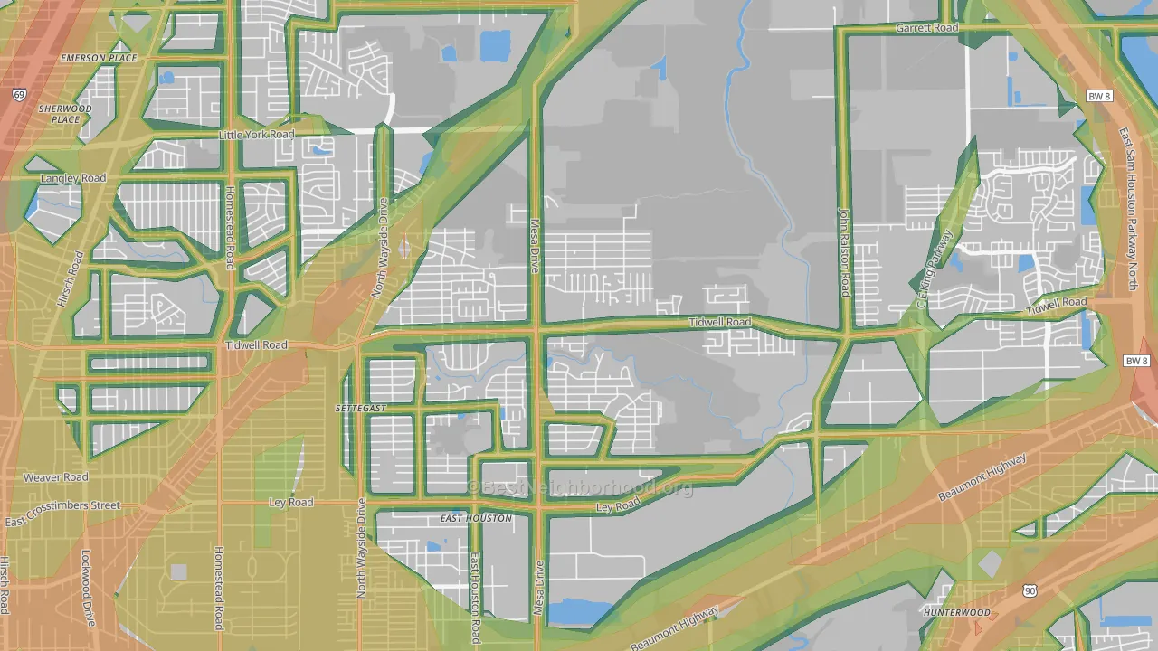 77078, TX Map of Noise Levels in 77078