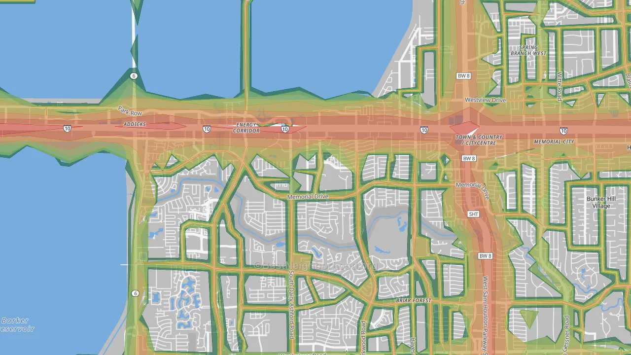 77079, TX Map of Noise Levels in 77079