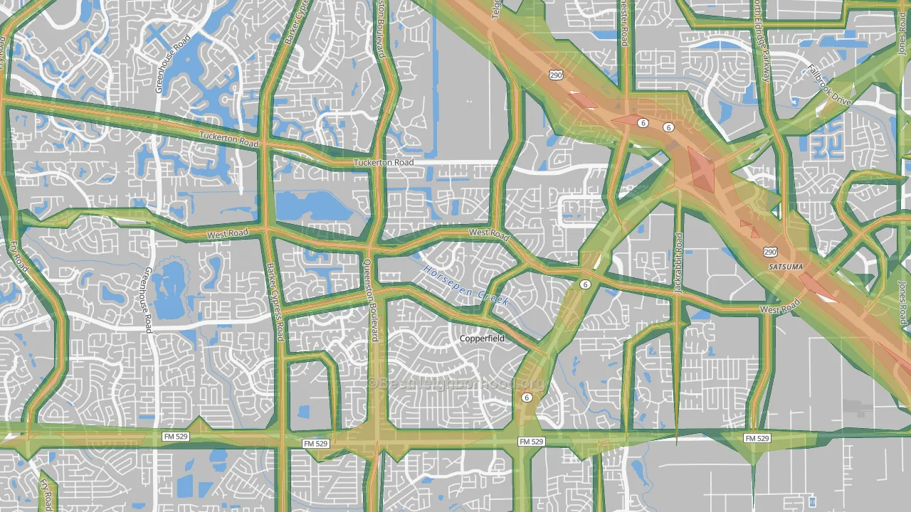77095, TX Map of Noise Levels in 77095