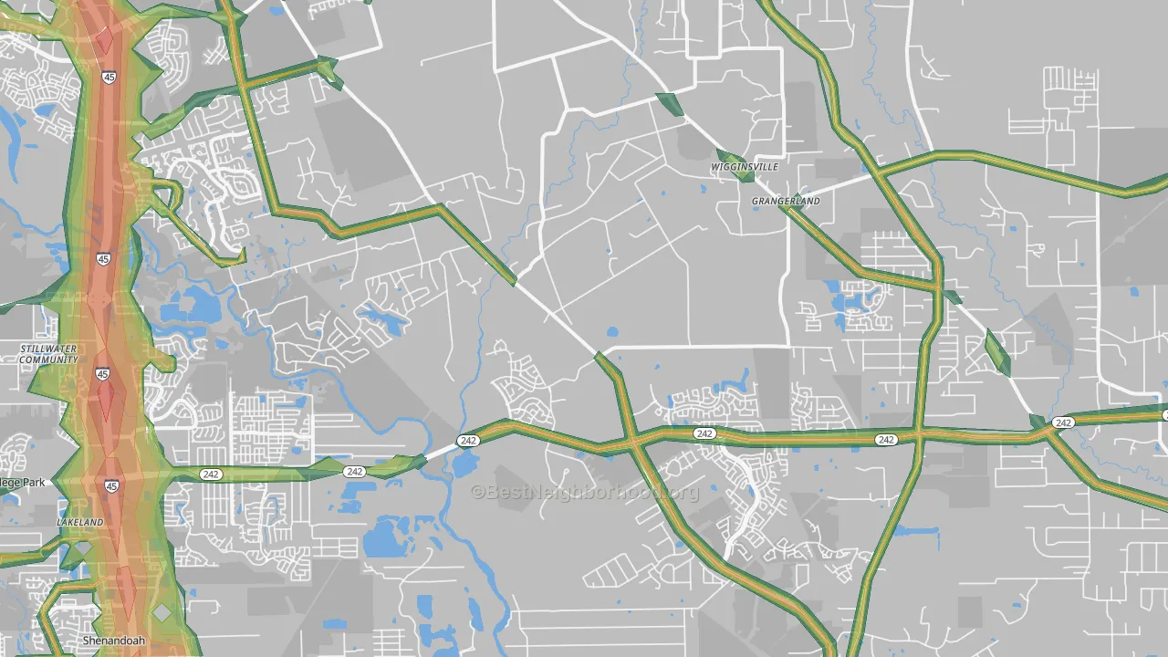 77302, TX Map of Noise Levels in 77302