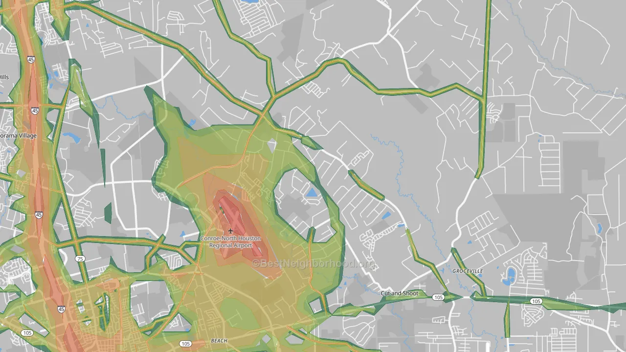 77303, TX Map of Noise Levels in 77303