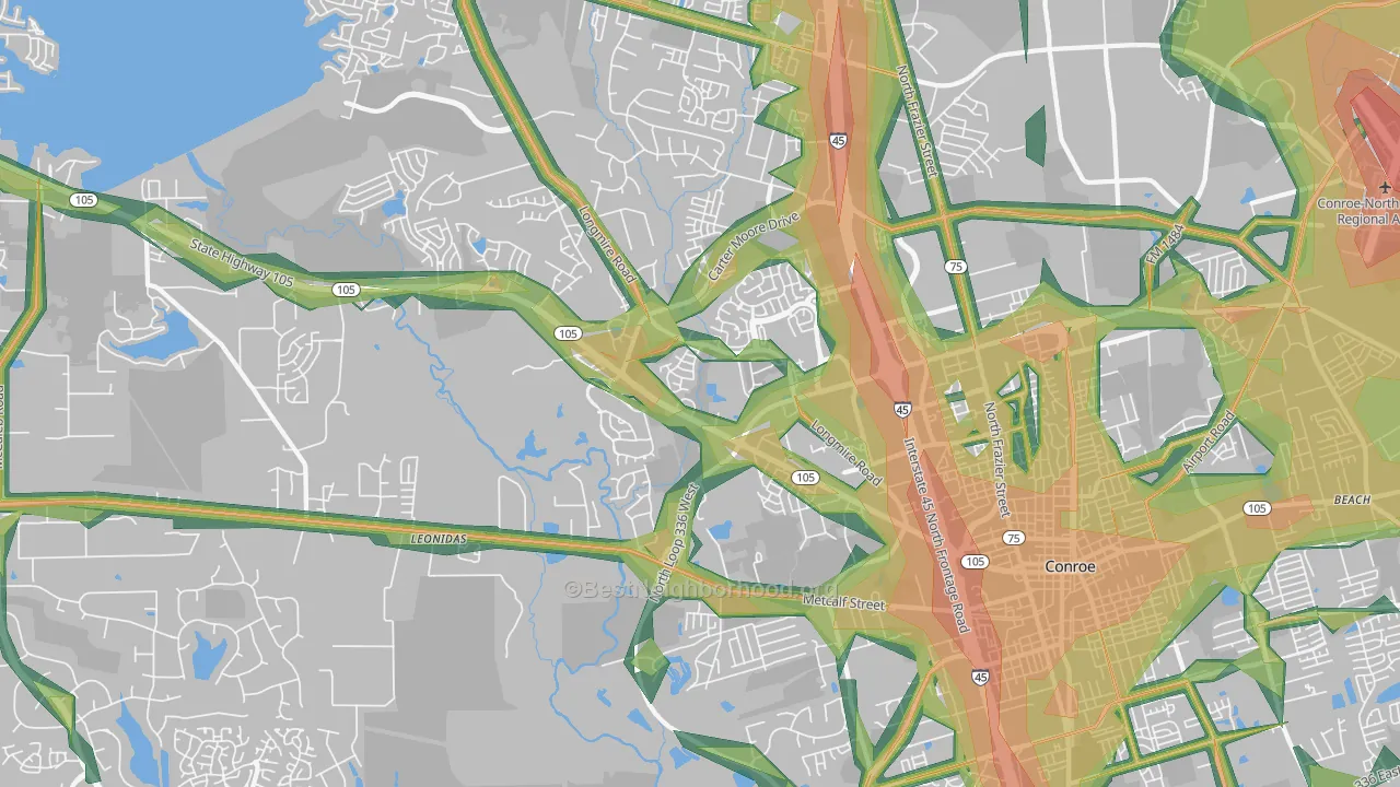 77304, TX Map of Noise Levels in 77304