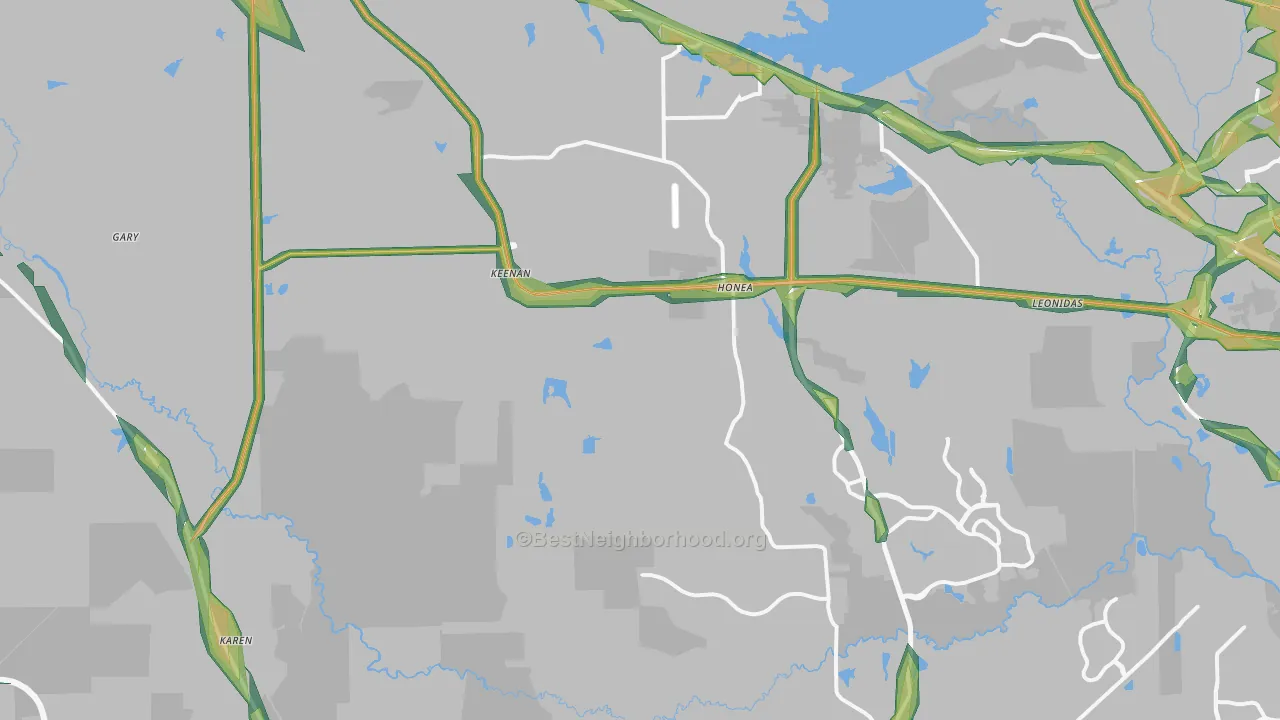 77316, TX Map of Noise Levels in 77316