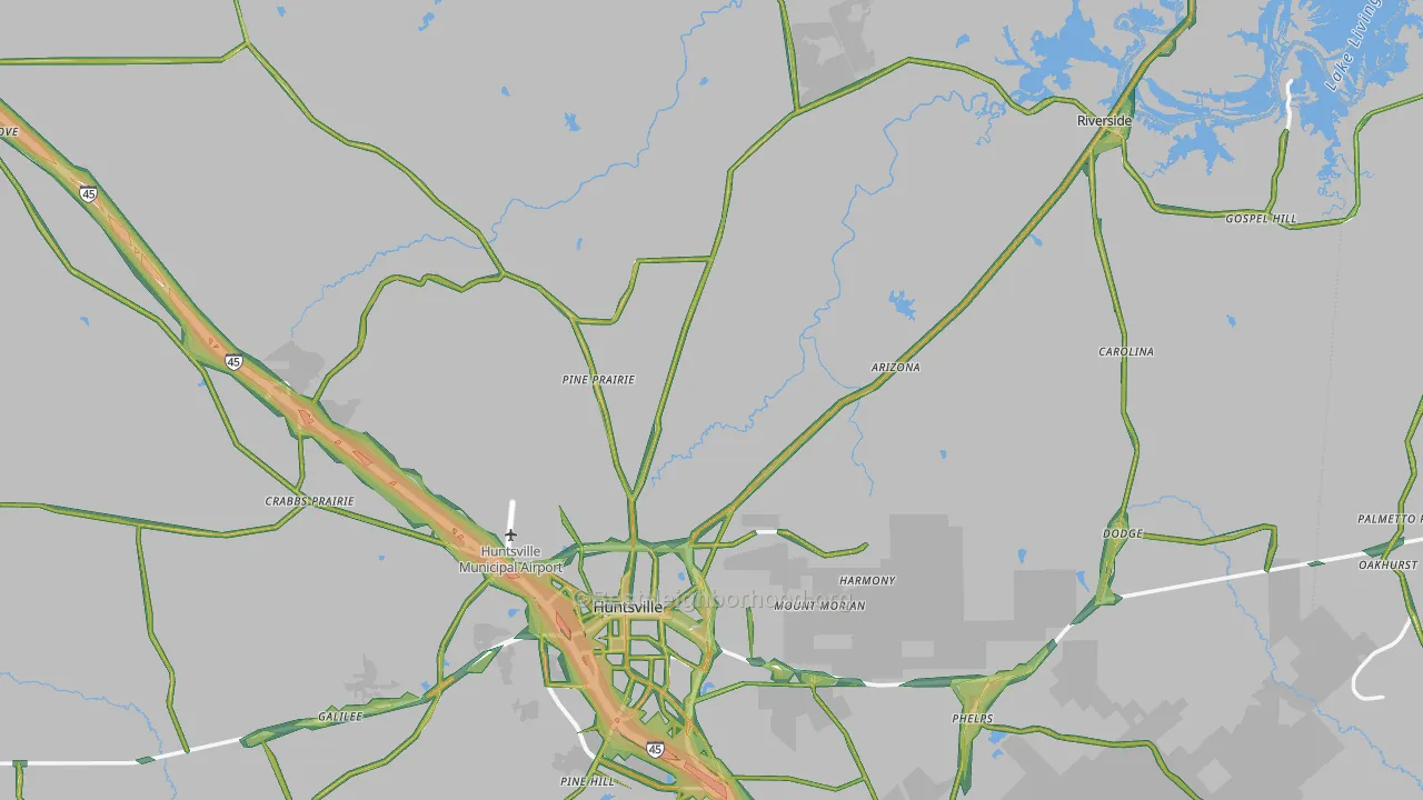 77320, TX Map of Noise Levels in 77320