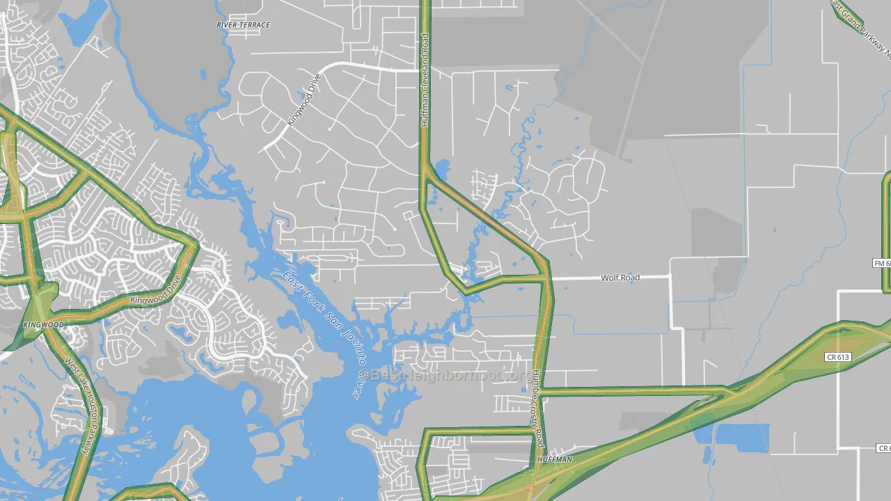 77336, TX Map of Noise Levels in 77336