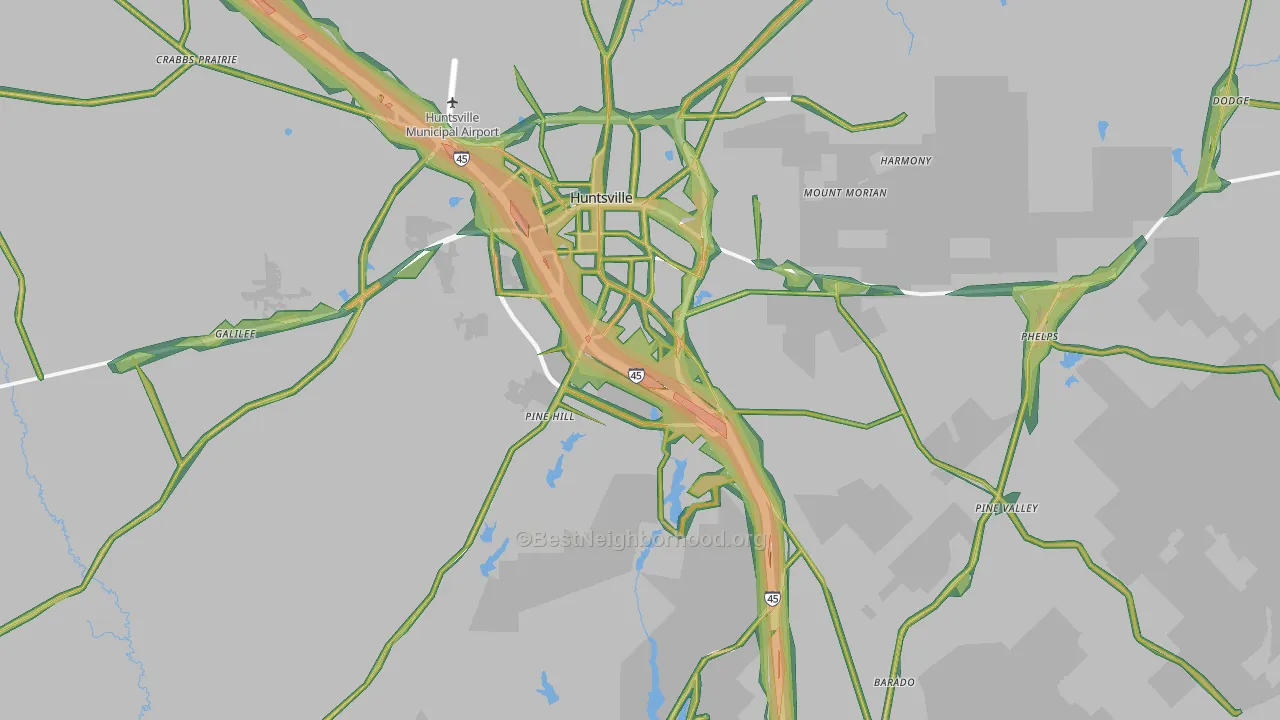 77340, TX Map of Noise Levels in 77340
