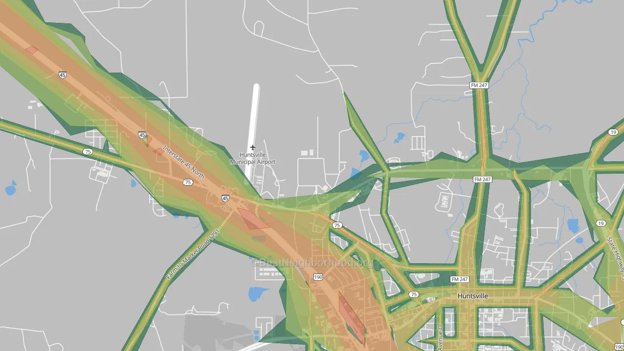 77349, TX Map of Noise Levels in 77349