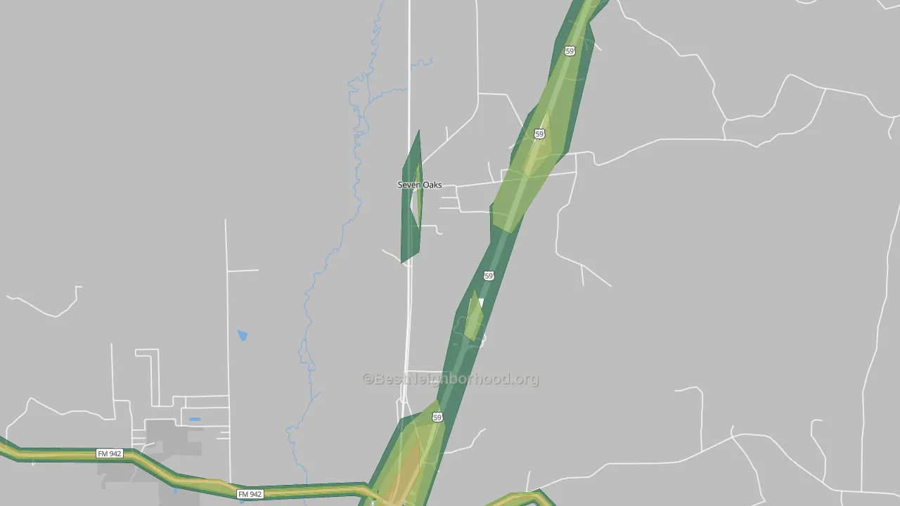 77350, TX Map of Noise Levels in 77350