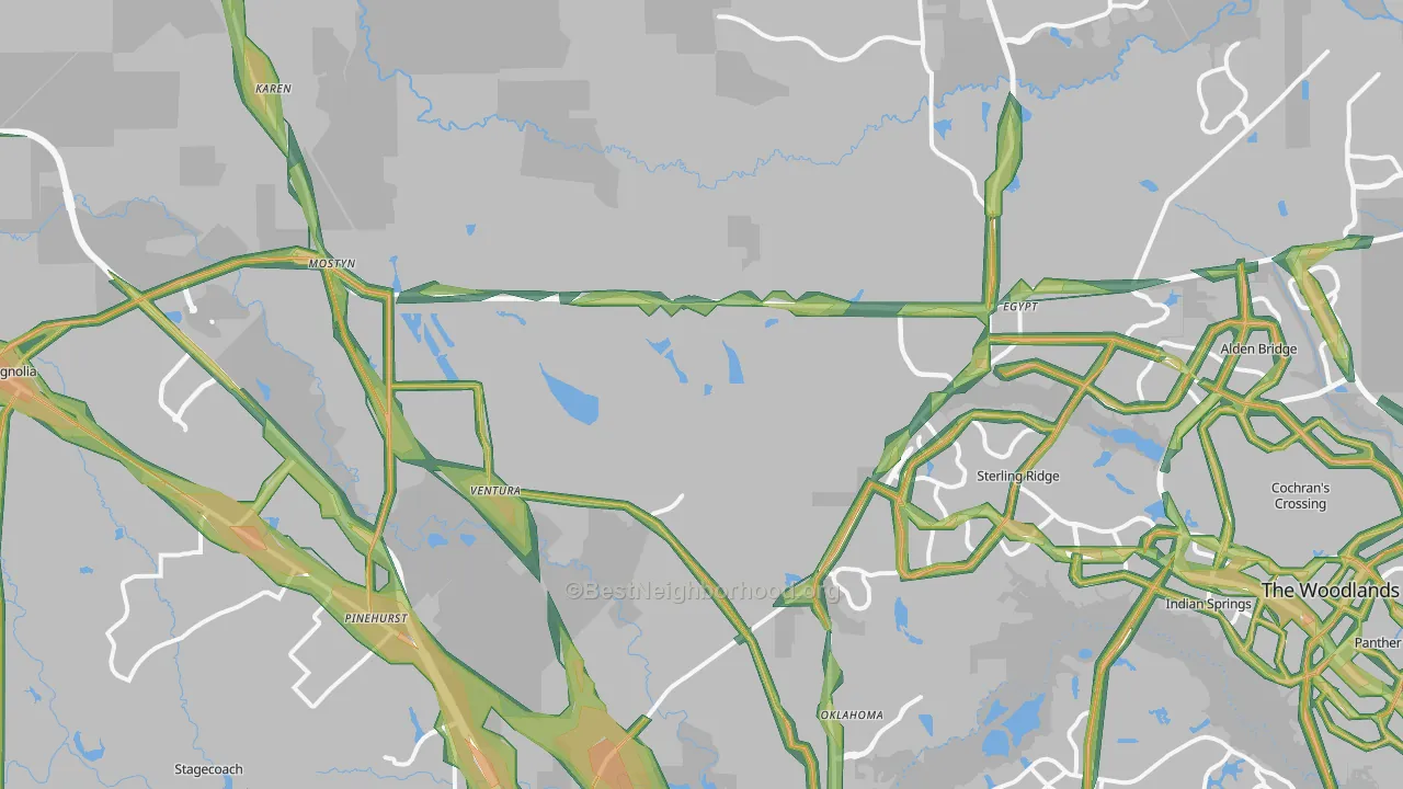 77354, TX Map of Noise Levels in 77354