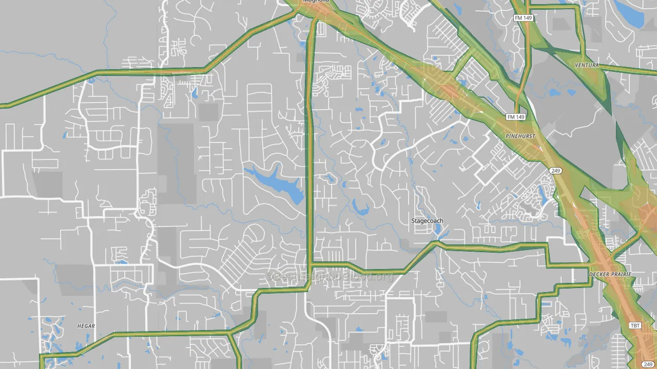 77355, TX Map of Noise Levels in 77355