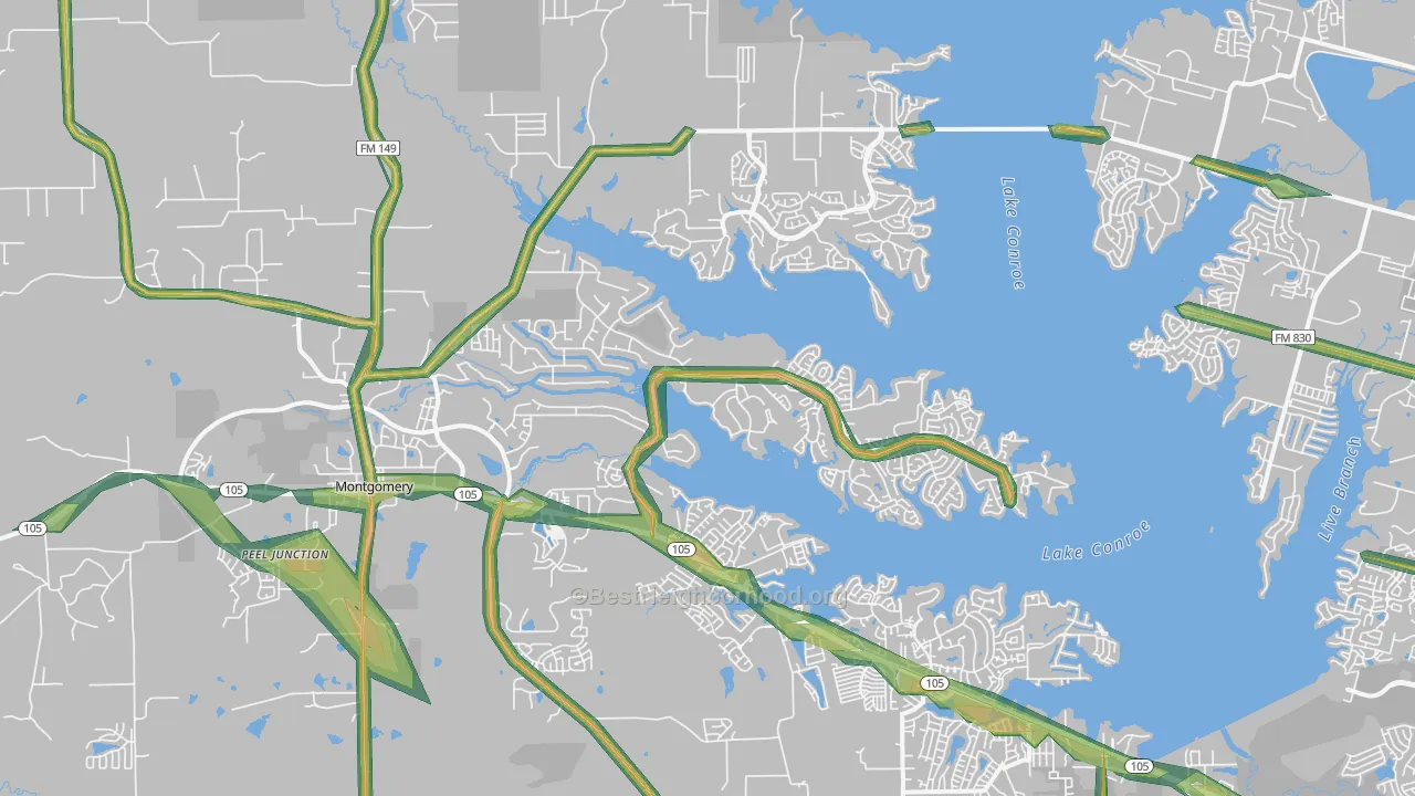 77356, TX Map of Noise Levels in 77356
