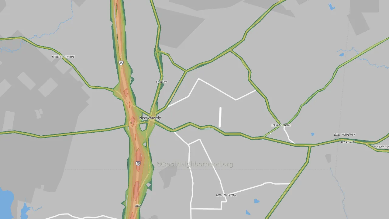 77358, TX Map of Noise Levels in 77358
