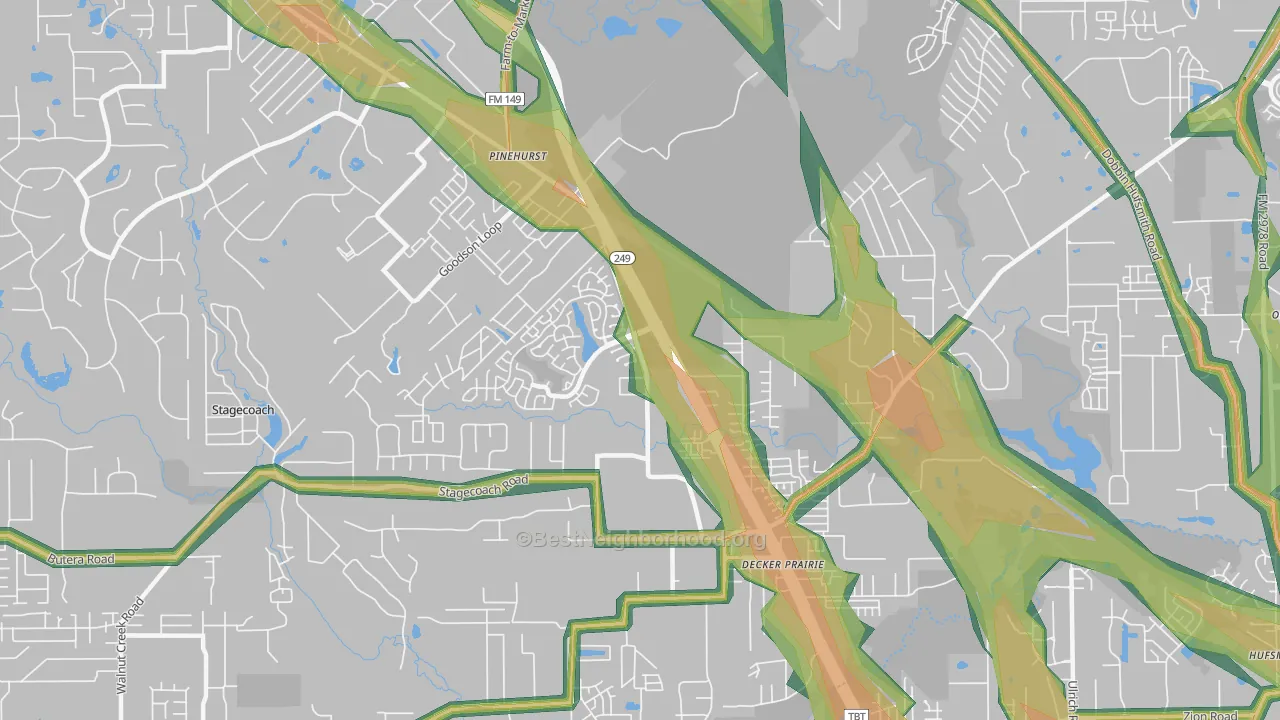 77362, TX Map of Noise Levels in 77362