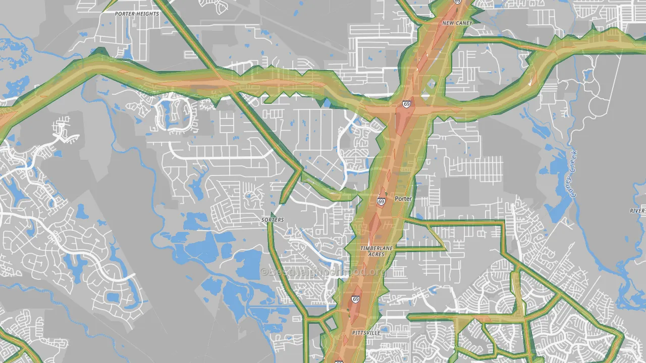 77365, TX Map of Noise Levels in 77365