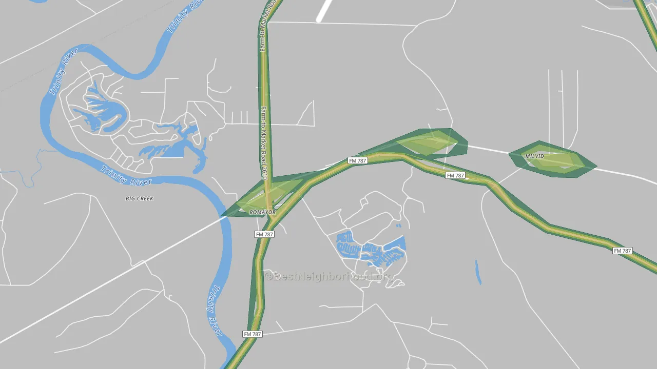 77368, TX Map of Noise Levels in 77368