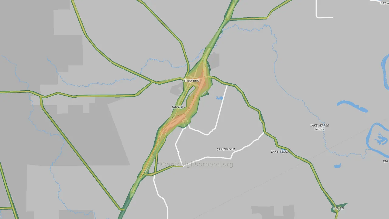 77371, TX Map of Noise Levels in 77371