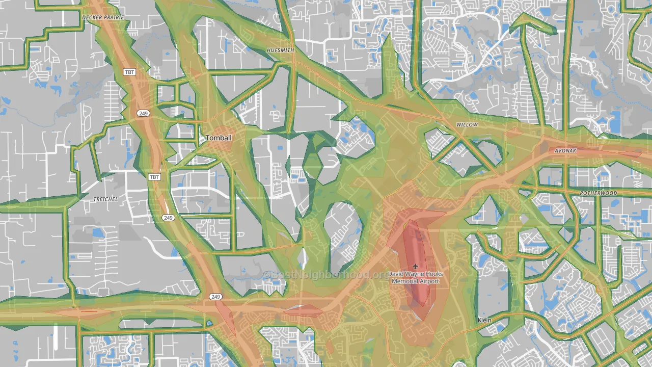 77375, TX Map of Noise Levels in 77375
