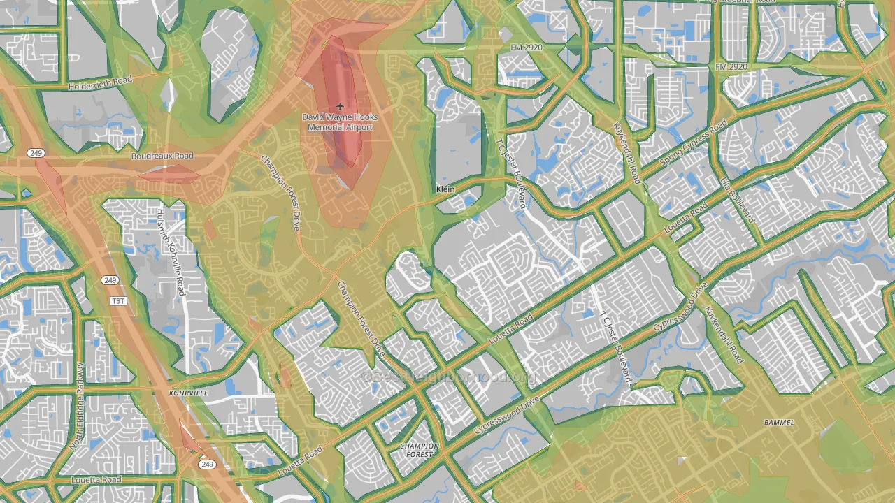 77379, TX Map of Noise Levels in 77379