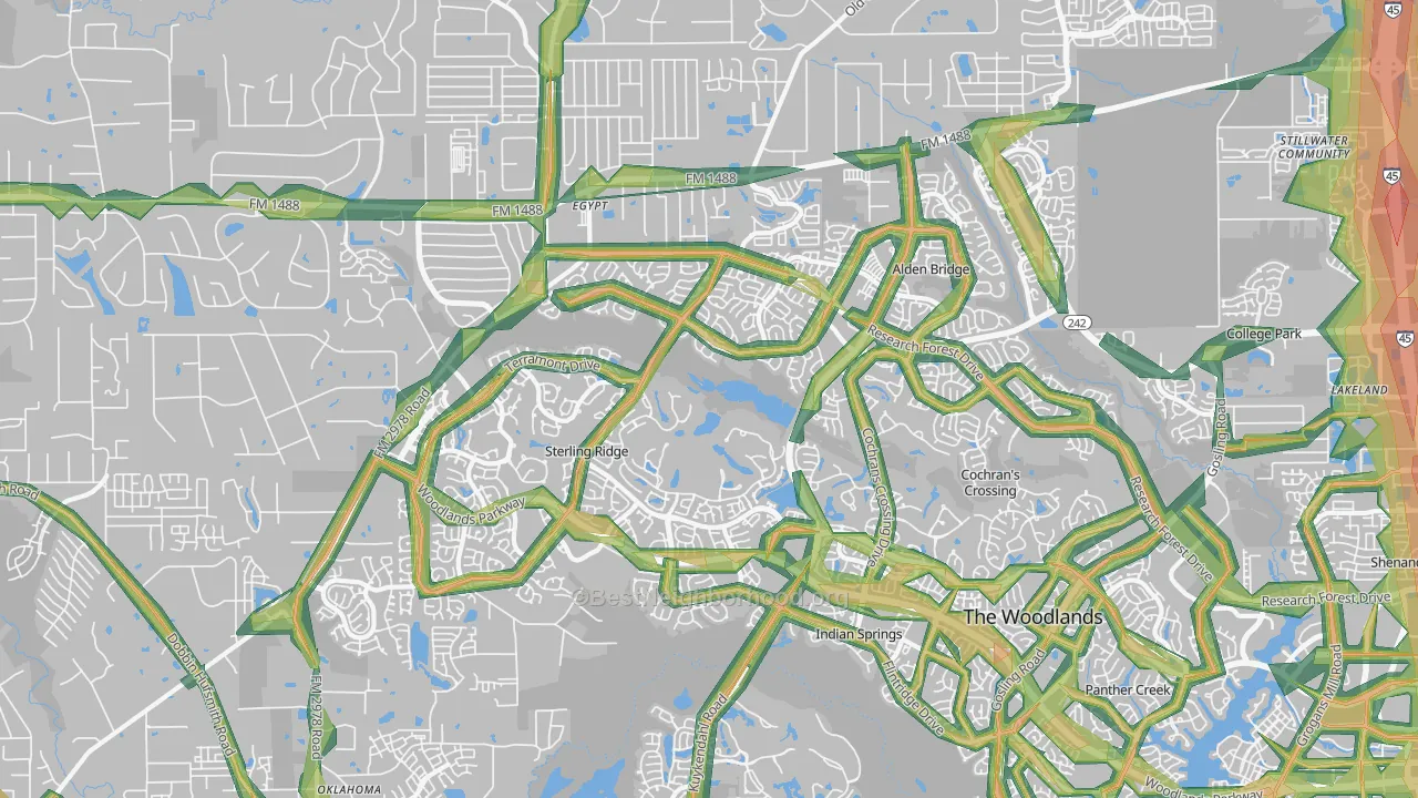 77382, TX Map of Noise Levels in 77382