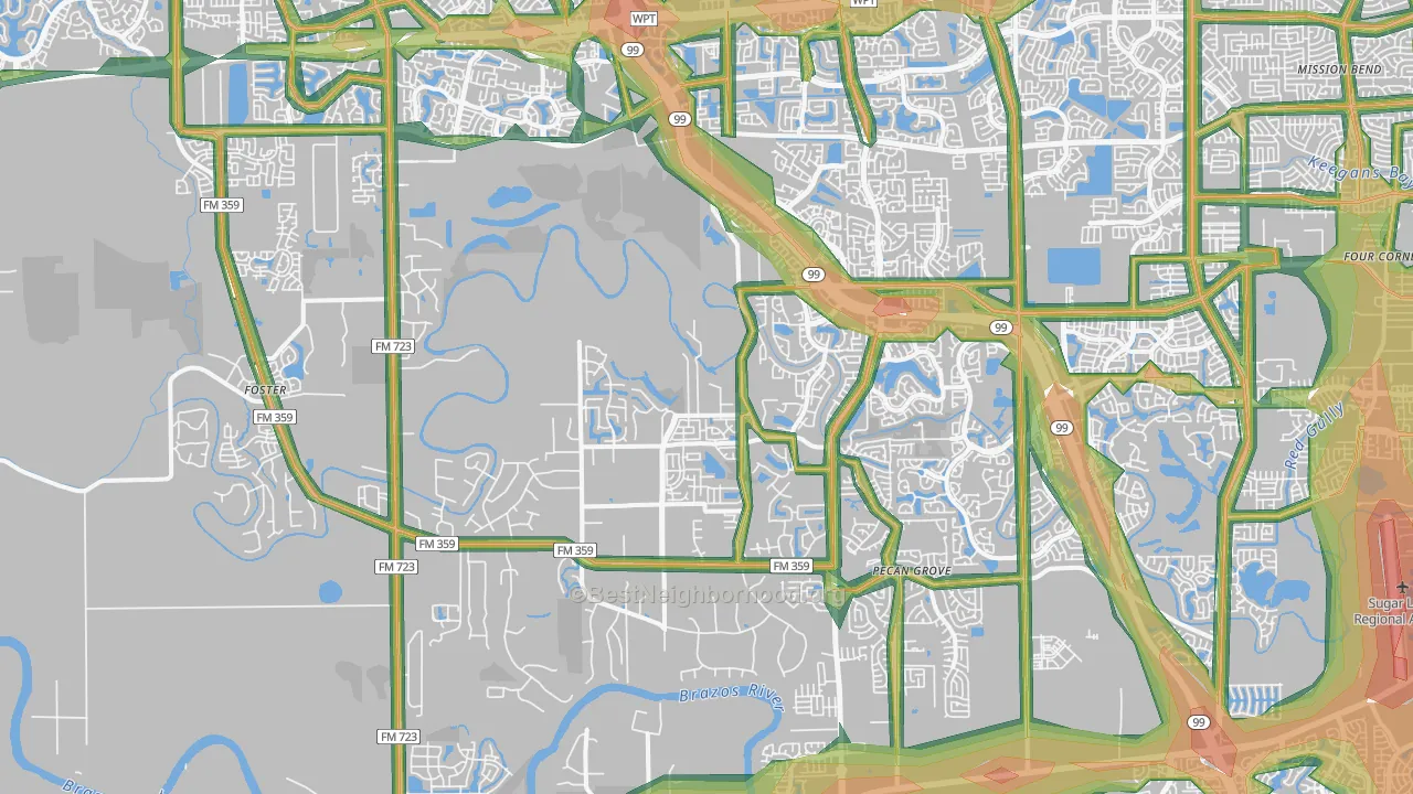 77406, TX Map of Noise Levels in 77406