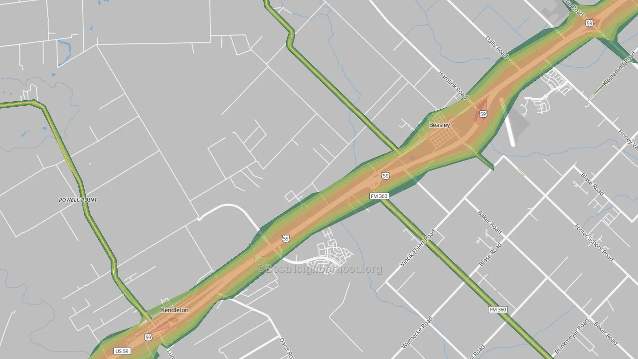 77417, TX Map of Noise Levels in 77417