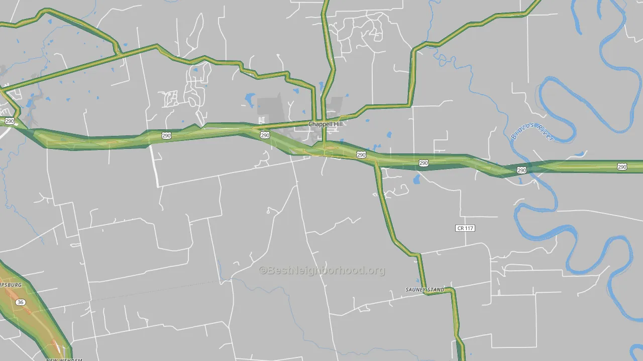 77426, TX Map of Noise Levels in 77426