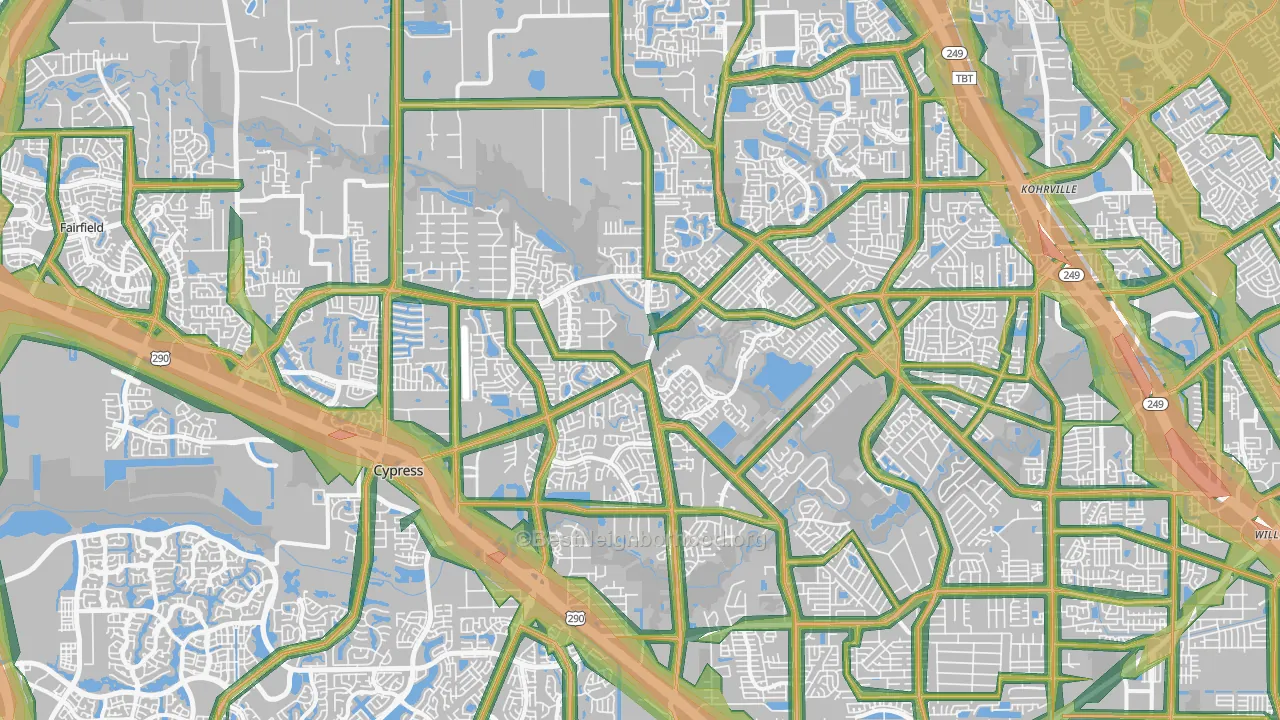 77429, TX Map of Noise Levels in 77429