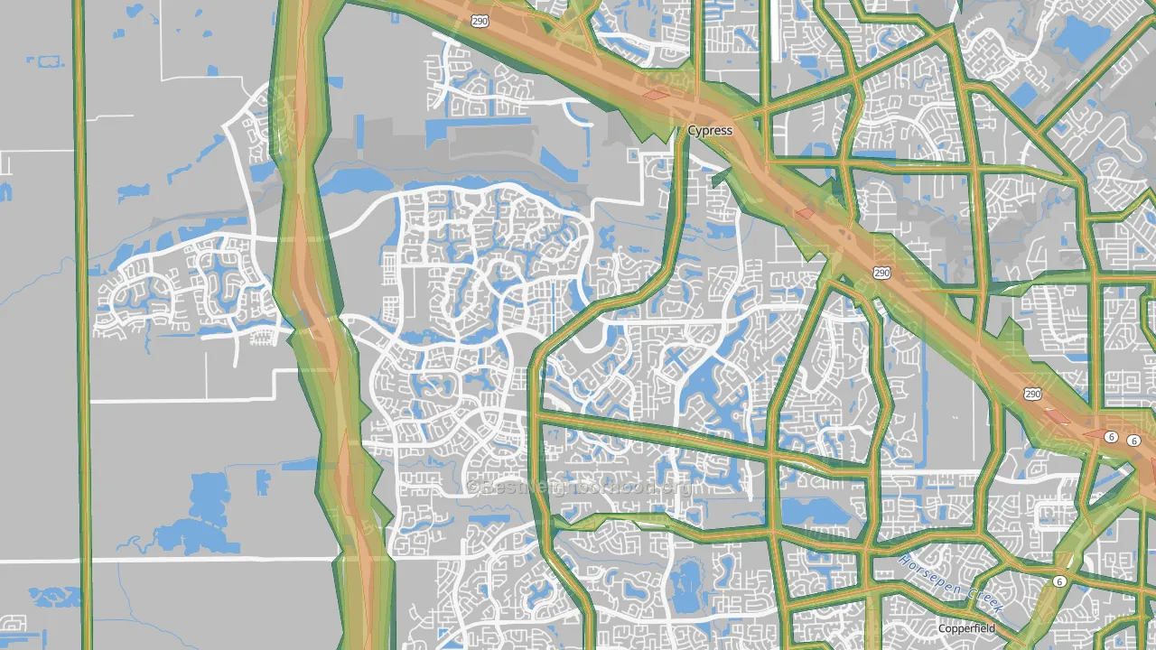 77433, TX Map of Noise Levels in 77433