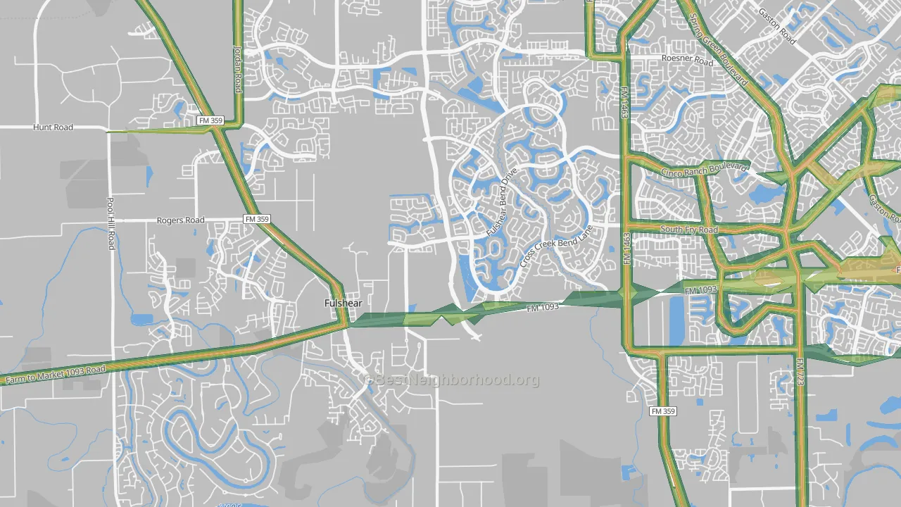 77441, TX Map of Noise Levels in 77441