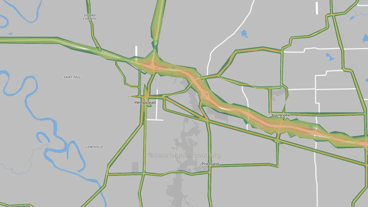 77445, TX Map of Noise Levels in 77445