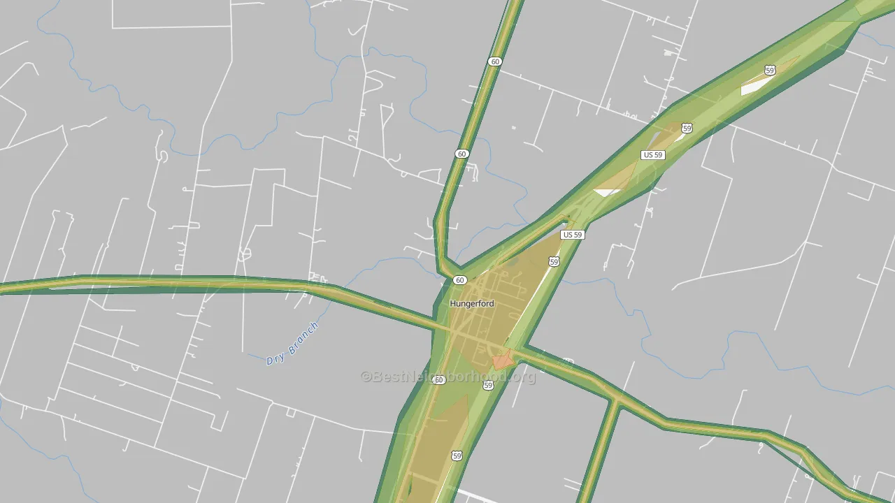 77448, TX Map of Noise Levels in 77448