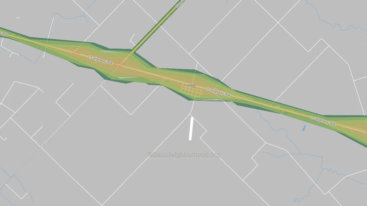 77454, TX Map of Noise Levels in 77454