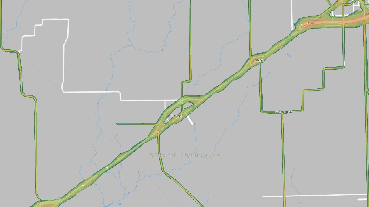 77455, TX Map of Noise Levels in 77455