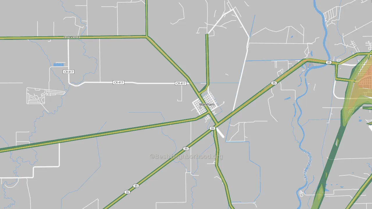77456, TX Map of Noise Levels in 77456