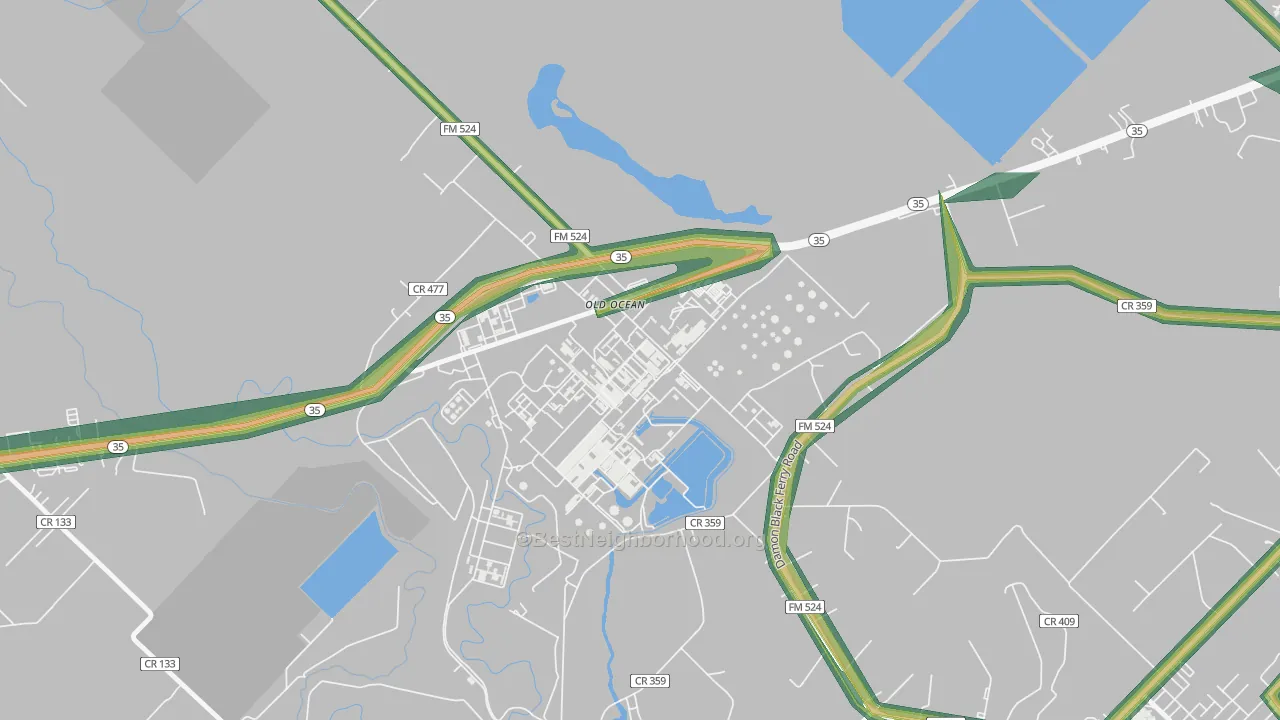 77463, TX Map of Noise Levels in 77463