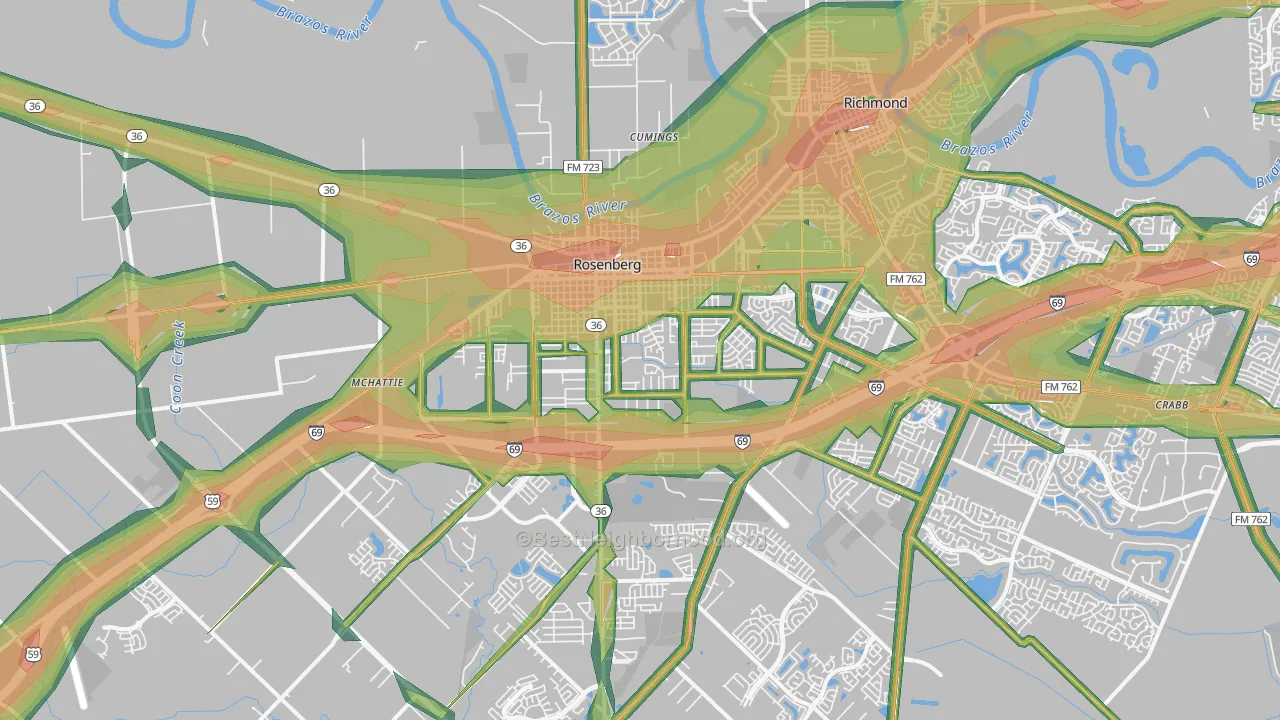 77471, TX Map of Noise Levels in 77471