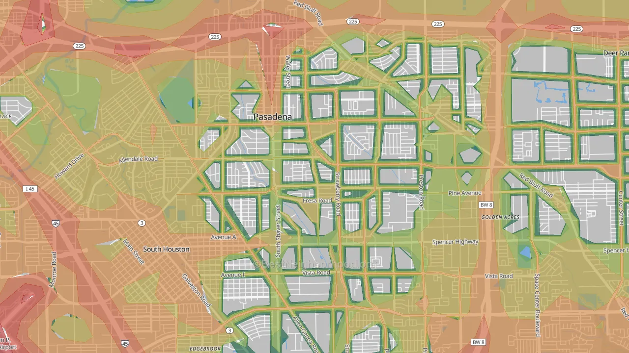 77502, TX Map of Noise Levels in 77502