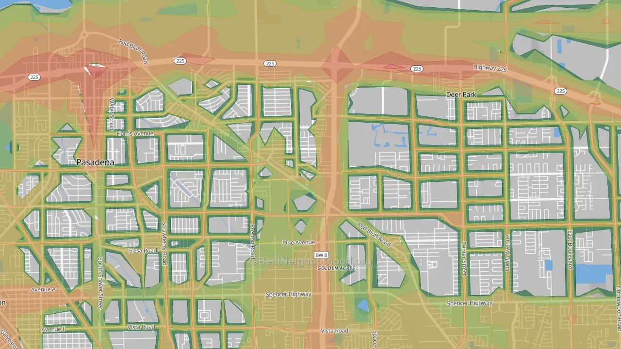 77503, TX Map of Noise Levels in 77503