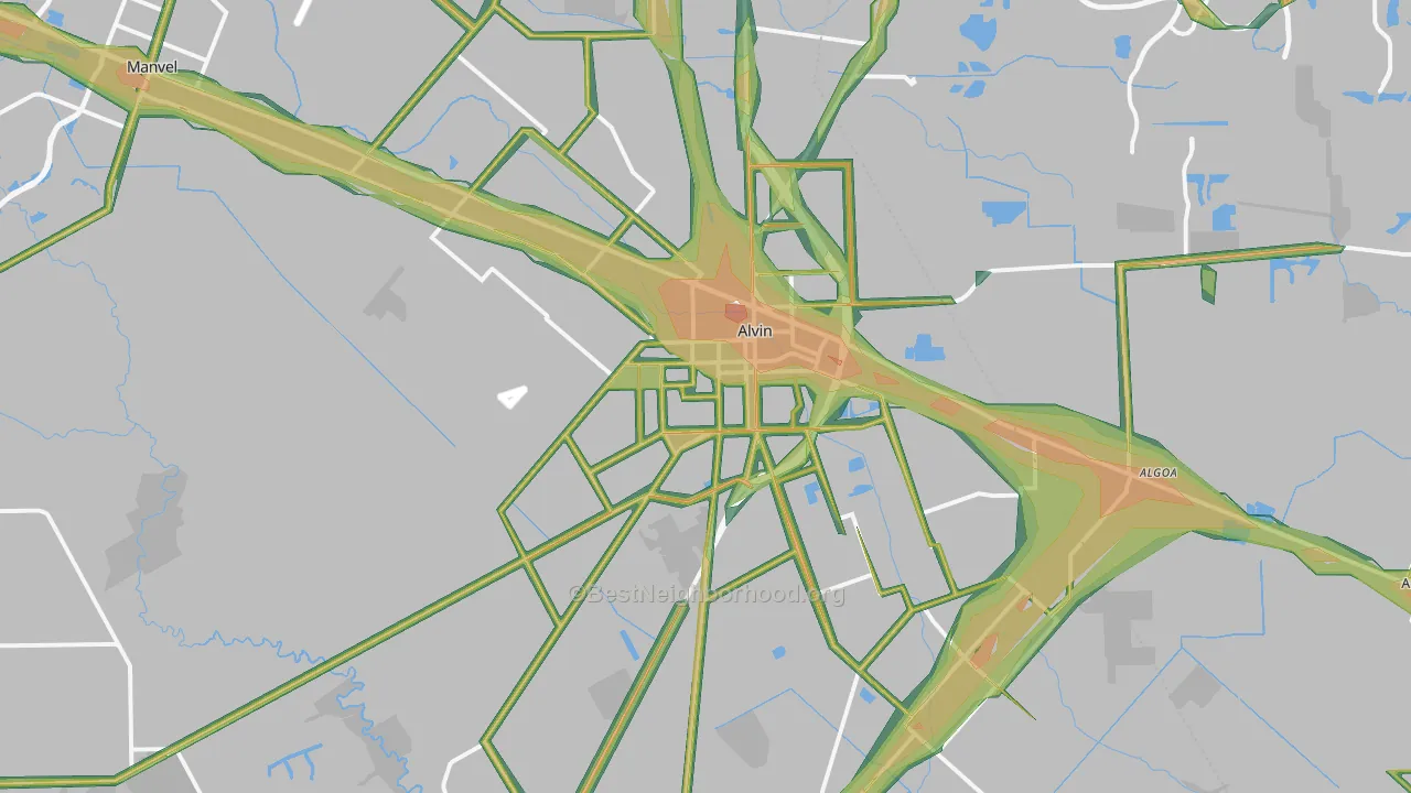 77511, TX Map of Noise Levels in 77511