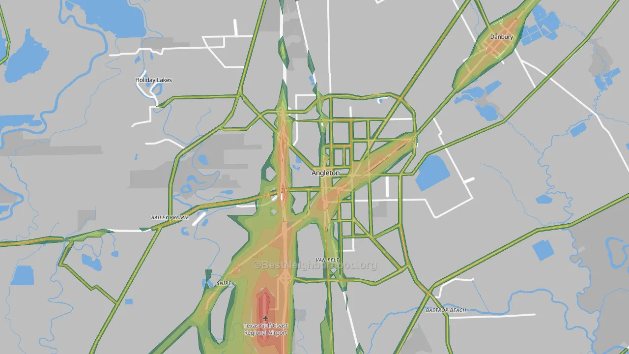 77515, TX Map of Noise Levels in 77515