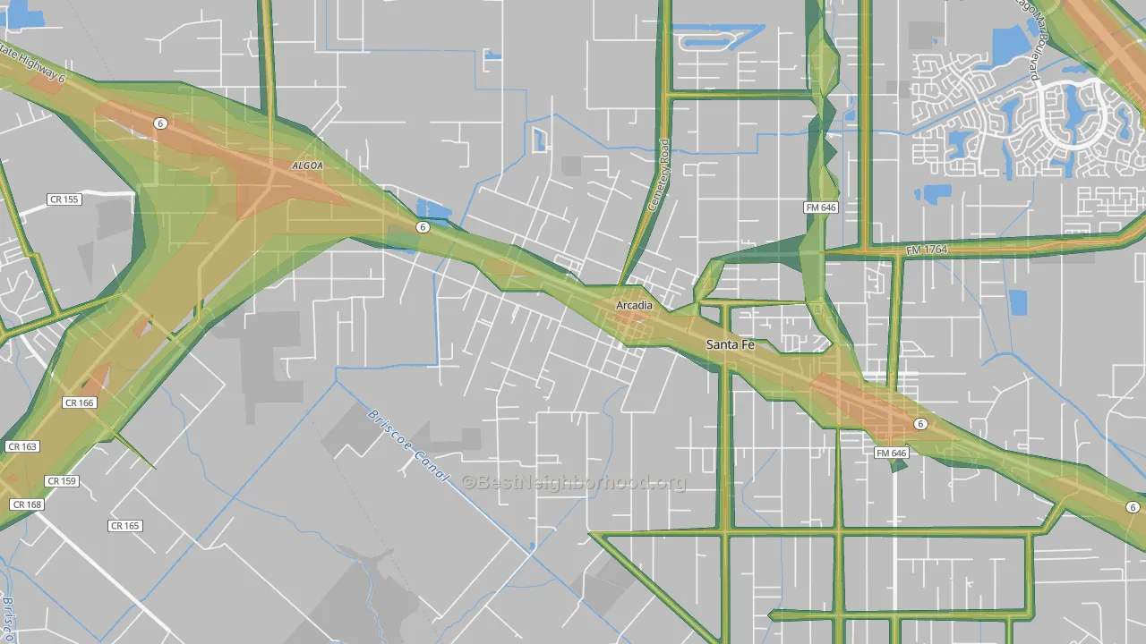 77517, TX Map of Noise Levels in 77517